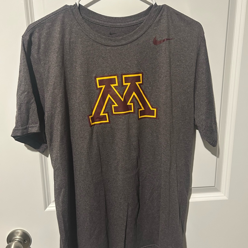 NWOT Nike Charcoal Gray Tee with Maroon and Gold Minnesota Logo